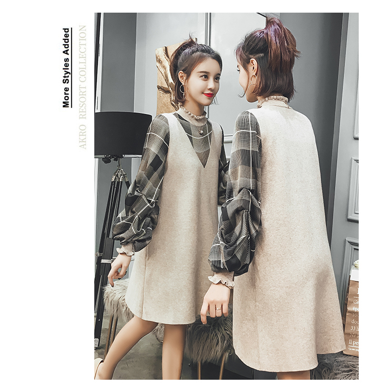 [해외] 여성 신상품 니트 패션 스커트 루즈 캐주얼 원피스