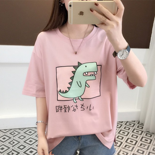 [해외] 0008_2053 귀여운 티라오 단색 컬러 티셔츠