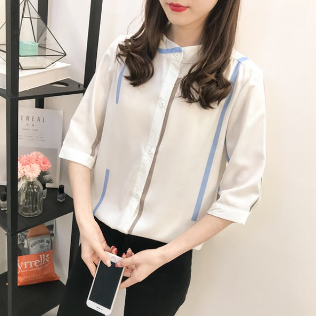 [해외] 0013_195 러블팝 식상한 셔츠는 가라 반소매 줄무늬 셔츠
