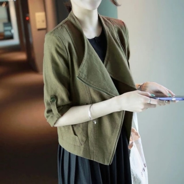 [해외]W1606BC 핫신상 여성 칠부소매 캐쥬얼 마 쟈켓