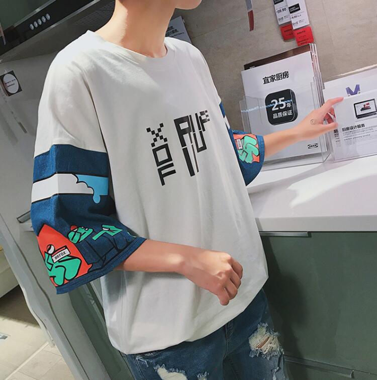 [해외] 남성 신상 여름 반팔 스타일 개성 캐릭터 라운드반팔티 캐주얼티셔츠
