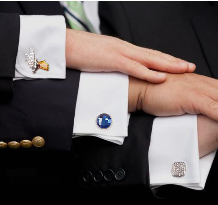 [해외] 남성 비즈니스 패션 결혼식 선물 캐주얼 프렌치 커프스 단추 셔츠 커프스