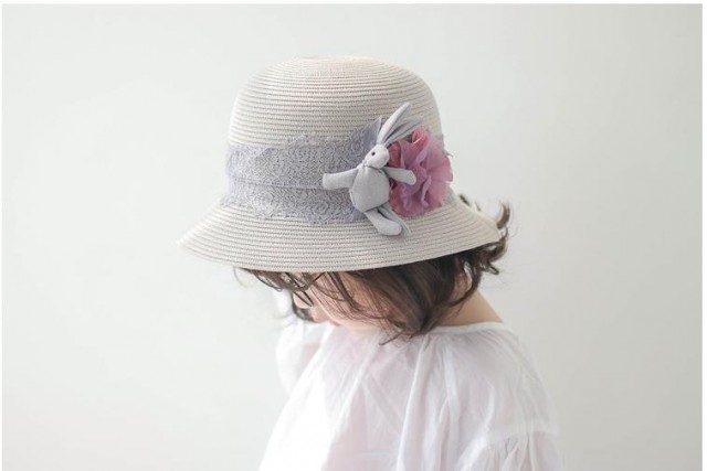 [해외] 봄신상 여아 아동 러블리 패션 밀짚 비치 햇빛가리개 모래사장 모자