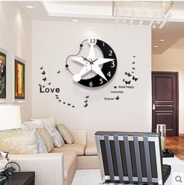 [해외] 가정용 33cm인테리어 유럽식 심플 벽시계 개성 창의 장식시계 패션벽시계