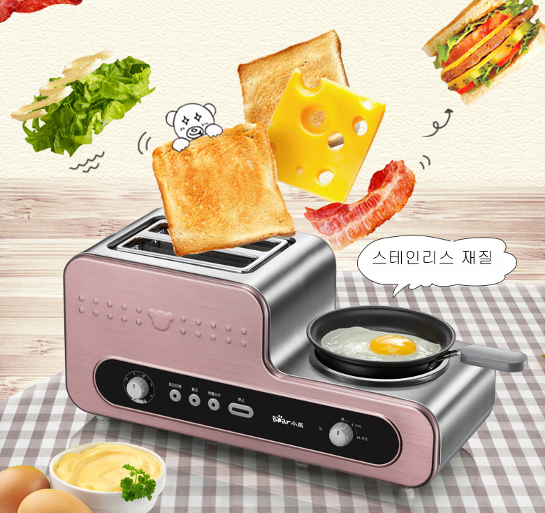 [해외] 토스터 토스트 샌드위치메이커 토스터기 6단계온도조절 계란후라이팬