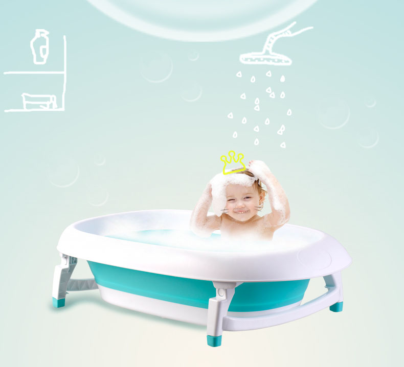 [해외] 공간활용 아동 접이식 목욕통 유아욕조