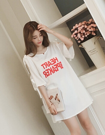 [해외] 2018년 신상 여름 팬 끈 반팔 셔츠와 느슨한 짧은 소매 흰 드레스 셔츠
