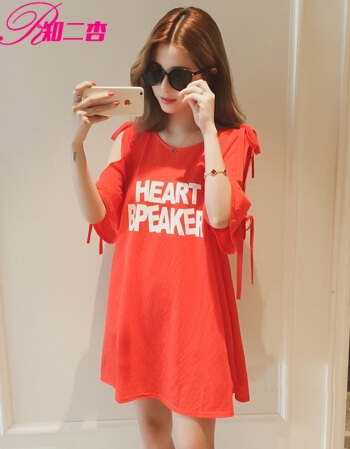 [해외] 프린팅 문자 여성 반소매 T 끈 셔츠