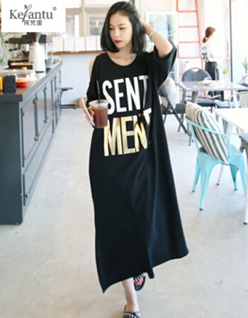 [해외] strapless 드레스 여성 하프 소매 T 셔츠